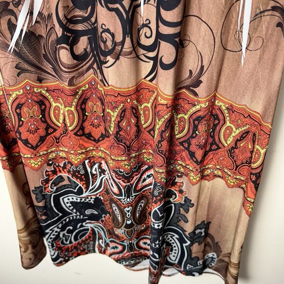 Y2K S-12 3/4 Sleeve Tattoo Dress With Rhinestones Size M Stretchy Club Grunge - Picture 11 of 14